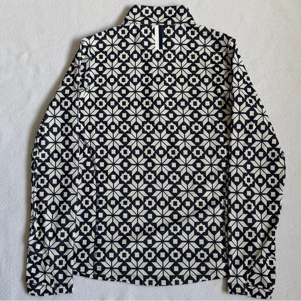 Rhoback Women's Snowfall Jacquard Performance Q-Zip Knit Fleet Navy Small - Picture 3 of 10